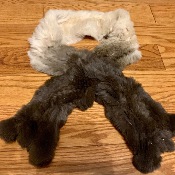 ❄️ Genuine Rabbit Fur Knitted Scarf NWOT - Picture 3 of 6